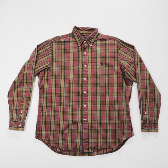 Ralph Lauren Other - Ralph Lauren Shirt Mens Large Red Plaid Long Sleeve Button Front Cotton Preppy